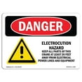 thumbnail image 1 of SignMission OS-DS-A-1218-L-1822 12 x 18 Po Signe de Danger OSHA - Grue de Danger d'Électrocution, 1 of 1