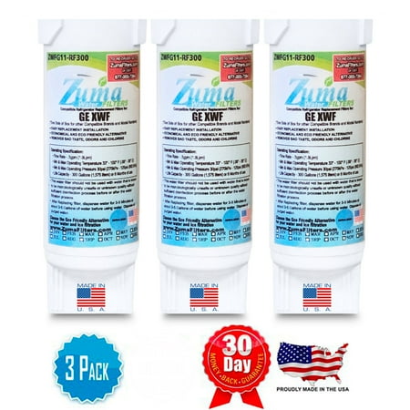 

Zuma Filters™ Brand Refrigerator Water and Ice Filter compatible with GE® CZS22M (3 Pack) ZWFG11-RF300