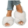 thumbnail image 3 of WOYY Women's Slippers Solid Crisscross Open Toe Slippers Thick Sole Home Shoes, 3 of 8