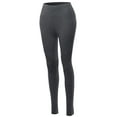thumbnail image 1 of A2Y Women's Solid Basic Cotton Fitted Full Length Moto Leggings Charcoal S, 1 of 5