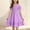 Purple, variant on Spazoro Toddler Girls A-Line Dress, Casual Round Neck Solid Color Short Sleeve Princess Dresses for Child Girls Green Size 4 T