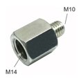 thumbnail image 1 of M10 M14 Adapter Angle Grinder Polisher Thread Drill Bit Interface Converter Connector Power Tools Accessories Connecting Rod, M14 to M10, 1 Pcs, 1 of 5