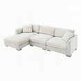 thumbnail image 4 of Modern Chenille L-shaped Sofa 96*56" with 2 Free Pillows & Oversized Chaise, 4 of 25