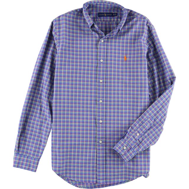 Ralph Lauren - Camisa con botones Oxford para hombre, color morado, mediano Ralph Lauren Botones al frente