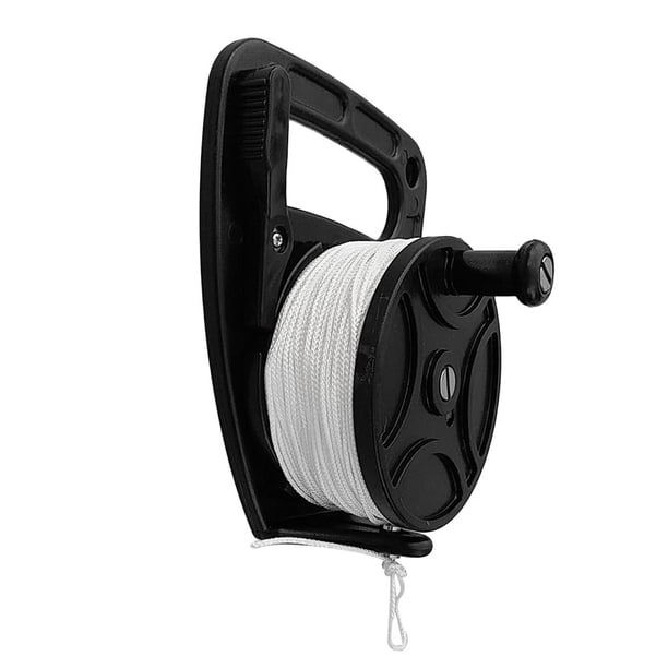 Carrete de buceo de plástico negro para esnórquel de 83 pulgadas con ancla para kayak Sin complemento