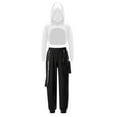 thumbnail image 4 of iiniim Kids Girls Sports Suit Hip-Hop Dance Outfits Mesh Long Sleeve Hoodie Crop Top Pants Tracksuit White 10, 4 of 6