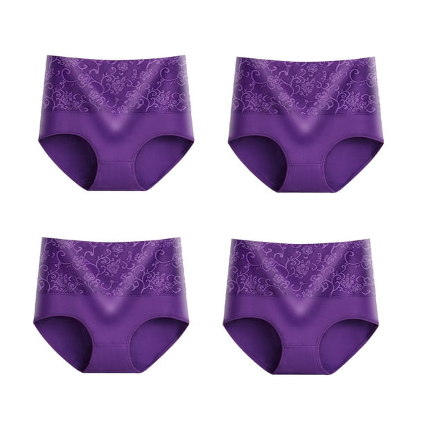 Qarigey Ropa interior Lencería de cintura alta Body Shaping Ladies Briefs Cómodo Sexy Control Bragas Calzoncillos de talla grande Ropa interior Púrpura L