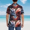 thumbnail image 6 of Balery Cute Red And White Elf Print Men's Hawaiian Shirts Short Sleeve Beach Shirt Relaxed Fit Vacation Button Down Shirts-Medium, 6 of 9