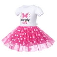 thumbnail image 4 of IBTOM CASTLE Baby Girls Birthday Outfit Polka Dots Leotard Dresses Fancy Dance Costume Halloween Cosplay Tutu Dress up with Ears Headband 2-3 Years White+Hot Pink-Birthday, 4 of 8