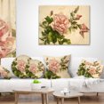 thumbnail image 4 of Designart Pink Flower Illustration - Floral Painting Throw Pillow - 12x20, 4 of 5