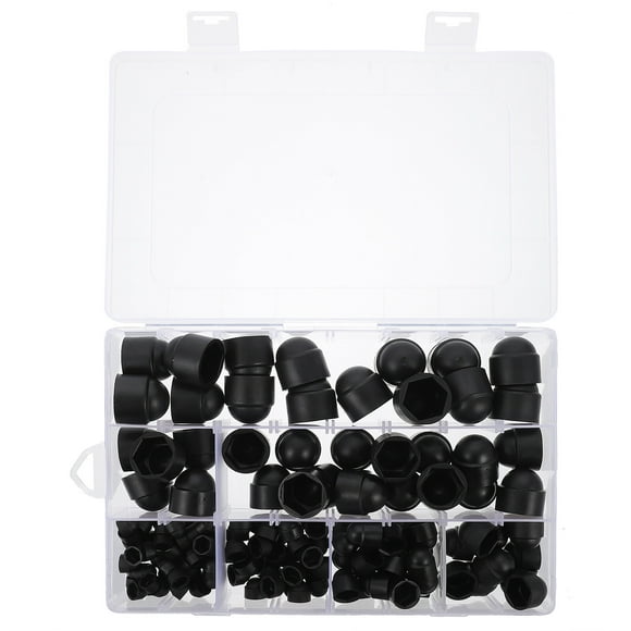 MasteelfCA 145pcs Hexagon Bolt Nut Caps Durable Bolt Protectors Useful Screw Protective Caps (Black)