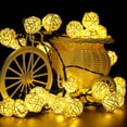 thumbnail image 2 of Rattan Lichterkette Solar Warmweiß, 20 LEDS 4.8M 2Modes Außen Lichterketten Solar Lampions Wasserdicht Weihnachtsbeleuchtung für Gärten Häuser Outdoor (Warmweiß), 2 of 5