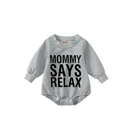 

Bagilaanoe Newborn Baby Girl Boy Oversized Rompers Letters Print Long Sleeve Bodysuits 6M 12M 18M 24M Infant Casual One Piece Short Jumpsuit