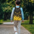 thumbnail image 3 of POLERO 17 Inches Backpack for Boys, Polyester Smooth Zipper Lightweight School Backpack, Butterfly Sunflower Pattern, 3 of 6