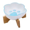 thumbnail image 1 of Cuenco de cerámica para comida de perro y gato, cuenco bonito antideslizante para comida y agua con soporte de madera MFZFUKR BST3006123-2, 1 of 7