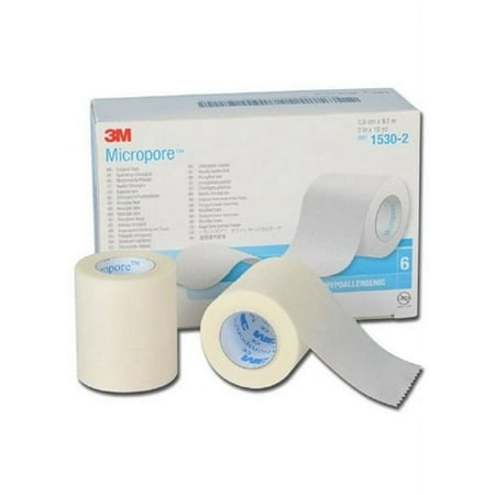 3M Micropore Skin Medical Tape 2" x 10 Yd | 6 Ct Paper Tape Medical | White First Aid Tape | Surgical Micropore Tape | Adhesive Surgical Tape for Wounds | Non Sterile Skin Tape | First Aid Tape Roll