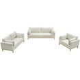 thumbnail image 4 of Meridian Furniture Langham Cream Linen Textured Fabric Sofa, 4 of 15