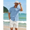 thumbnail image 6 of COOFANDY Mens Untucked Shirts Short Sleeve Button Down Shirts Casual Linen Shirts for Beach Photo, 6 of 6