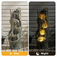 thumbnail image 4 of Outdoor Waterfall Fountain with LED Lights Resin Garden Fountain Multi Tier Tree Trunk Design Patio Yard Deck Decorative Water Feature, 4 of 8