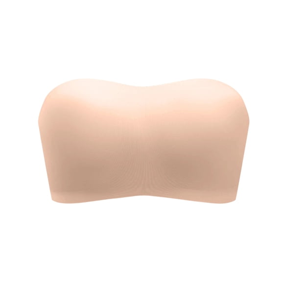 HongQid Supportive Bandeau Bra Strapless Back Hook Seamless Tube Bra for Women Non Slip Stretch Wireless Support Bras