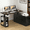 Black, variant on Timagebreze Height Adjustable L-Shaped Desk with Built-in Power Outlet,55"x47" Electric Standing Desk with Drawers & Shelves for Gaming & Work,White