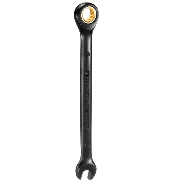 Uxcell Ratcheting Wrench 9mm Metric Open End Wrench 72-Teeth CR-V Steel 12 Point Nickel Plated Combination Ratchet Wrench