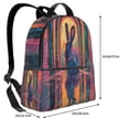 thumbnail image 4 of Lsque Neon Rabbit In Archway Pattern Backpack – School Travel Canvas Daypack with Ergonomic Padded Straps, Multiple Compartments & Leather Handle, 4 of 5