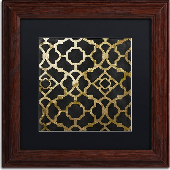 Trademark Fine Art "Moroccan Gold IV" Canvas Art by Color Bakery, Black Matte, Wood Frame