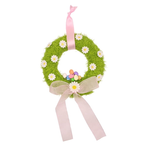 Guirnalda de flores de huevo de Pascua, guirnalda de flores artificiales, corona decorativa de primavera de Pascua para el hogar, vacaciones, 20 centímetros