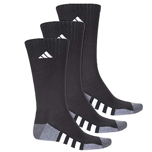 Adidas Color-Block 3-Stripe Socks - Crew, 3-Pack (Black/Onix/Light Onix Marl)
