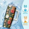 thumbnail image 4 of 30 Oz Reindeer Snowflake Tumbler With Handle, Xmas Coffee Cup, Holiday Presents, 4 of 5
