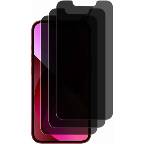 FHDFHD 3 Pack Privacy Screen Protector For iPhone 16e / iPhone 13 / iPhone 13 Pro/iPhone 14 (6.1") / Anti Spy Private Tempered Glass