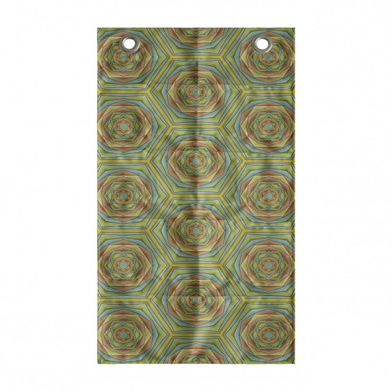 Geometric Hanging Pocket Organizer, Ornamental Interwoven Shapes in Vintage Style Abstract Repetitive Symmetric Art, Printed Polyester Storage Bag with Pockets, 21" x 31", Multicolor