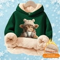 thumbnail image 4 of Big Girls Hoodies with Print Designs Long Sleeved Sweatshirt Tops Size 15-16T , Green, 4 of 5