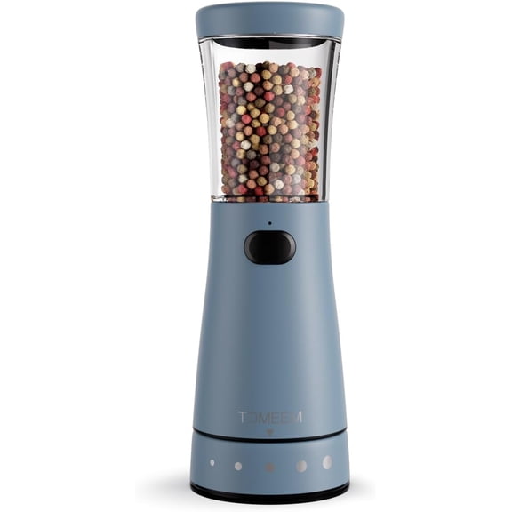 Tomeem Electric Salt and Pepper Grinder Stainless Steel USB Rechargeable, Adjustable Coarseness with LED Light