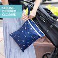 thumbnail image 4 of Waterproof Wet Bag for Baby, Travel, Swim Suit, Cloth Diapers, Pump Parts, Pool, Beach, Gym Clothes, Toiletry, Hook to Stroller, Daycare, Zipper Reusable Wetdry Packing Pouch, Beige Check, 4 of 5
