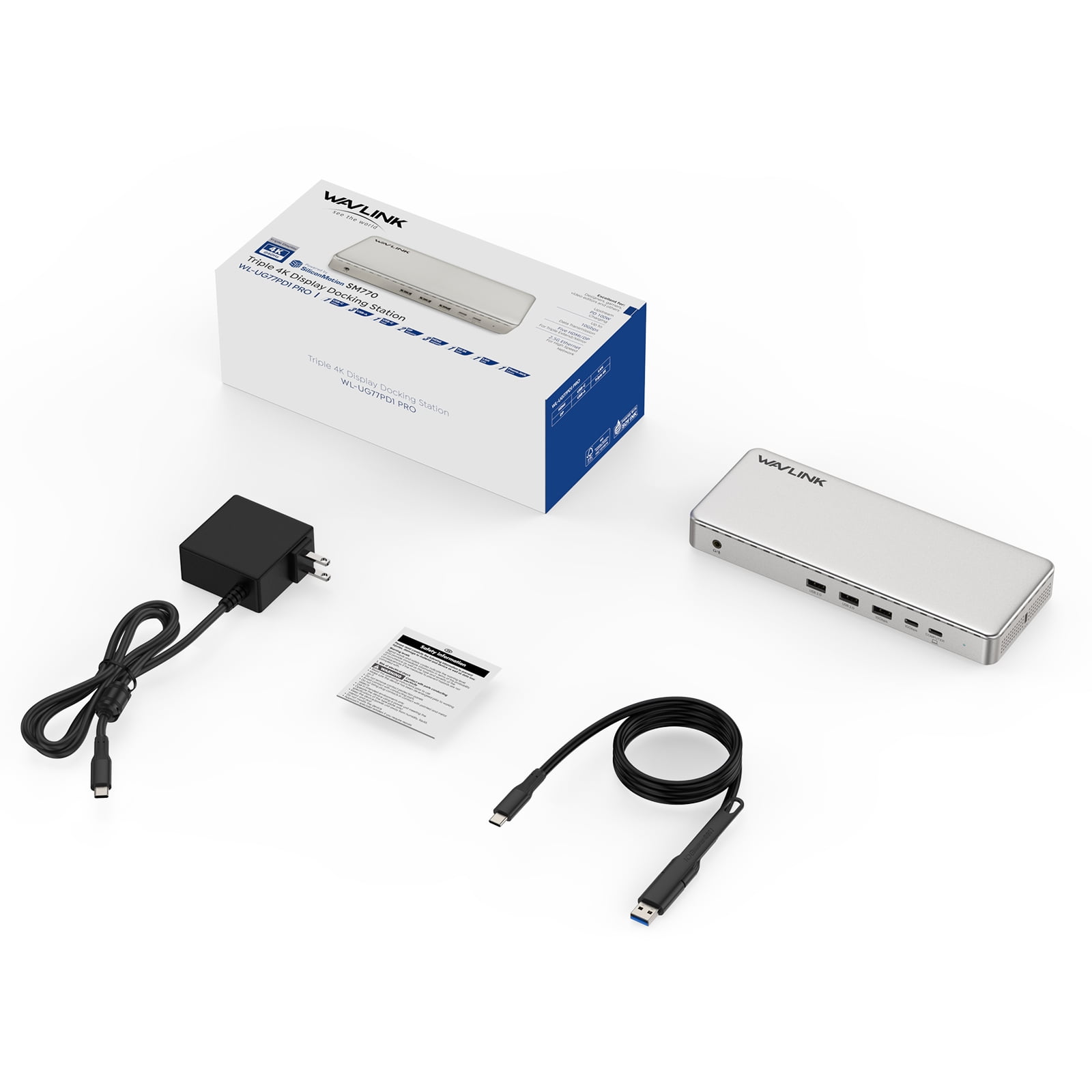 13-in-1 Docking Station WAVLINK USB Dock, Compatible with MacBook Neo Triple 4K@60Hz Display Laptop Dock with 100W Charging, HDMI & DisplayPort for Thunderbolt 5/4/3 Laptops