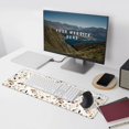 thumbnail image 4 of Laptop Mouse Pad Stone Terrazzo Pattern Desk Mat with Stitched Edges 31.5X 11.8 inch Non-Slip Large Keyboard Rubber Writing Table Mat for Office Home, 4 of 6