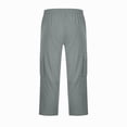 thumbnail image 4 of Zimjoy Men's Cargo Shorts Below The Knee Loose Elastic Waist Stretch Lightweight Capri Casual Outdoor Hiking Shorts with 4 Pockets Gray L, 4 of 6