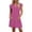 Hot Pink, variant on Noric Women's V Neck Striped Mini Dresses Ruffle Cap Sleeve with Pockets Relaxed Fit Casual Summer Lightweight Flowy Casual Dresses