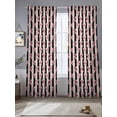 thumbnail image 2 of Pink Bow Sheer Curtains 96 Inch Length 2 Panels Set, Black Beige Vintage Striped Sweet Art Voile Window Treatment Semi Sheer Long Curtains Drapes for Bedroom/Living Room/Kitchen 52"x96"x2, 2 of 7