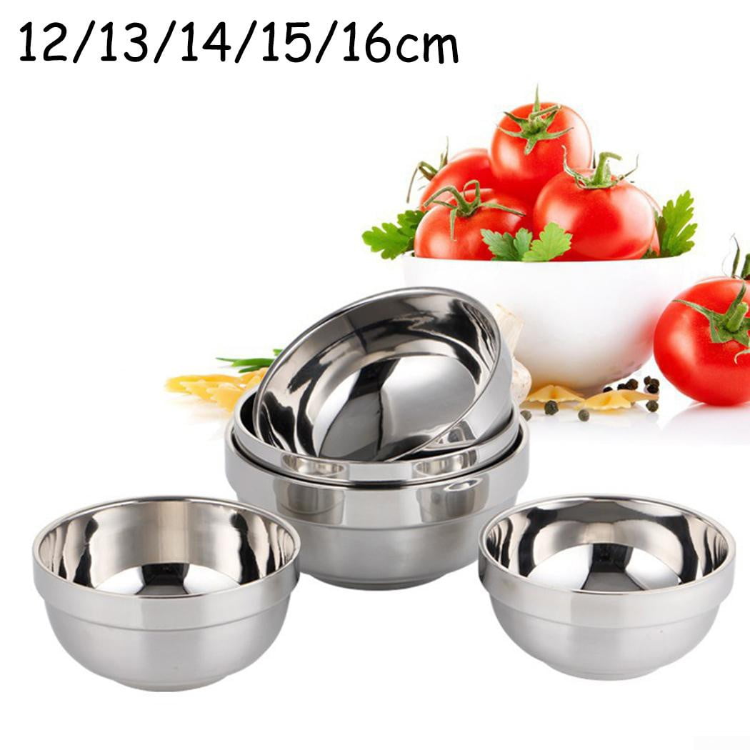 304 Stainless Steel Bowl Anti-scald Kitchen Rice Bowl Double-deck Bowls