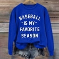 thumbnail image 1 of Hamky Chandail en Molleton pour Femmes, Chandails à Capuchon Graphiques, Baseball, Ma Saison Préférée, Lettrage de Baseball, Col Rond, Manches Longues, Bleu TTG, 1 of 4