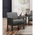 thumbnail image 4 of Newboti Furniture Gray Accent Chair 1pc Solid Wood Mission Arm Cushion Back Classic Living Room Furniture Antique Gray Wooden 06545, 4 of 10