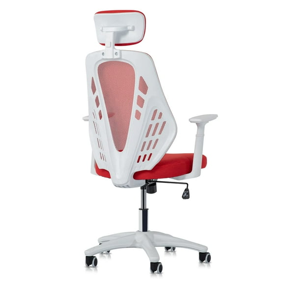 Magshion Office Chair Ergonomic Desk Chair with Lumbar Support, High-Back Mesh with Adjustable Headrest and Armrests for Adult Teen, Load Capacity 250LBS, Red Modern Style