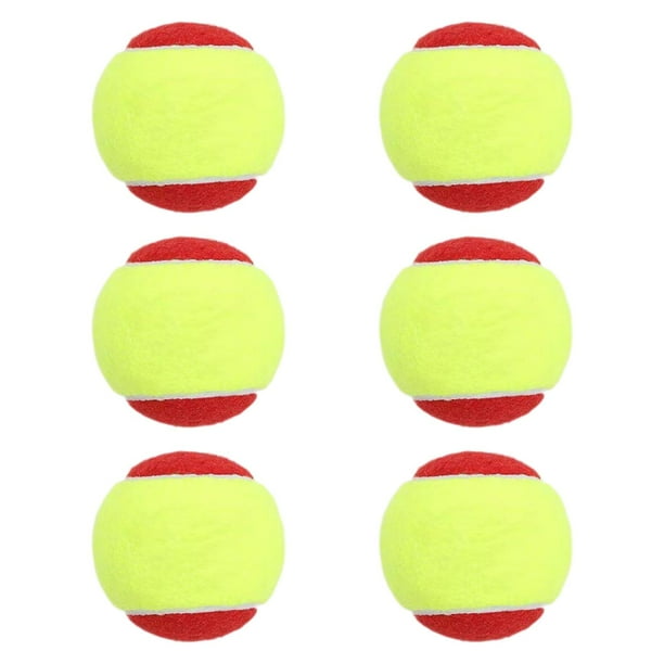 6 pelotas de tenis para niños, principiantes, ejercicio profesional, 2,52" de diámetro Rojo