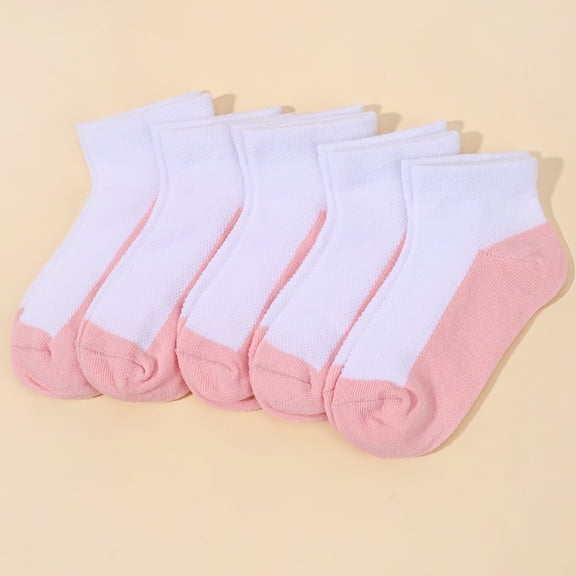 5 Pairs of Children's Cotton Socks Baby Girl Boy Soft Breathable Suitable for 3~5Y Kids Casual Mesh Toddler Accessories 3711-5 4-6T