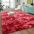 thumbnail image 3 of Junovo Luxury Velvet Shag Area Rug Modern Indoor Fluffy Rugs, Extra Comfy and Soft Carpet For Bedroom Living Room Kids Room,6'x9',Wine Red, 3 of 7