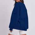 thumbnail image 6 of Crunowin Women Fashion Sweatshirts, Long Sleeve Solid Color Round Neck Casual Pullover Tops Blue XXL, 6 of 6