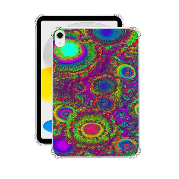 Compatible with iPad Air Phone Case, Abstract-Psychedelia-Hippie-38 Case Silicone Protective for Teen Girl Boy Case for iPad Air